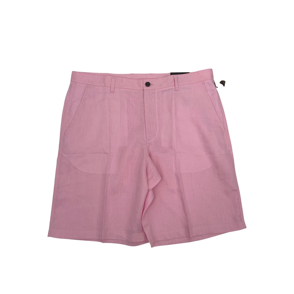 Tasso Elba‎ Island Shorts Mens 38 Pink 100% Linen Classic Flat Front Coastal New